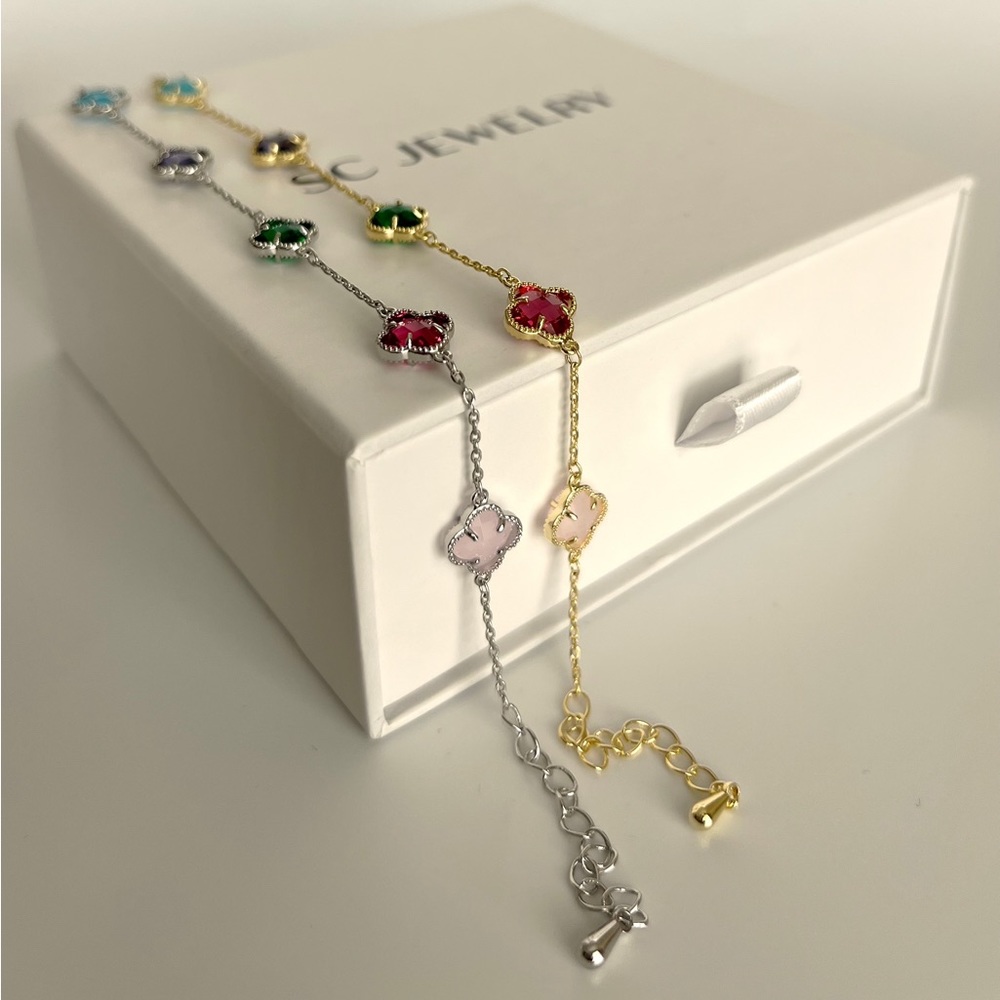 Clover Bracelet 14k Gold Filled Luxury Jewelry - Picture 6 of 7